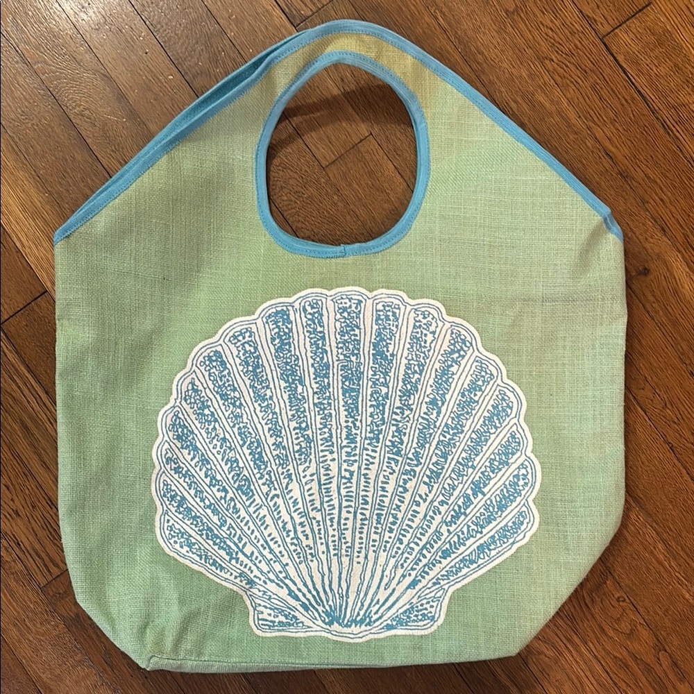 Women’s Seashell 🐚 Beach 🏖️ Mint Green Tote Bag, Large, Excellent Condition!